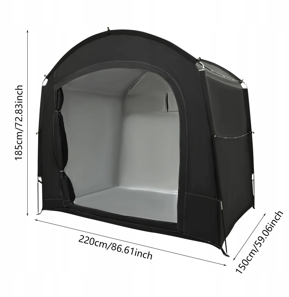 LAUKO DVIRAČIŲ LAIKYMO PALAPINĖ 220*150*185CM 210D OXFORD AUDINIS IR STIKLO PLUOŠAS