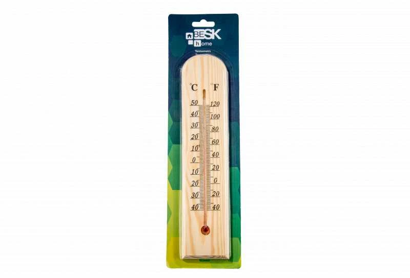 Besk Lauko ir vidaus termometras Medinis 26cm