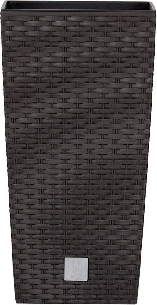 Prosperplast Lauko plastikinis vazonas RATO CASE HIGH, su kojelėmis, rudos sp., 60 x 25 x 46 cm