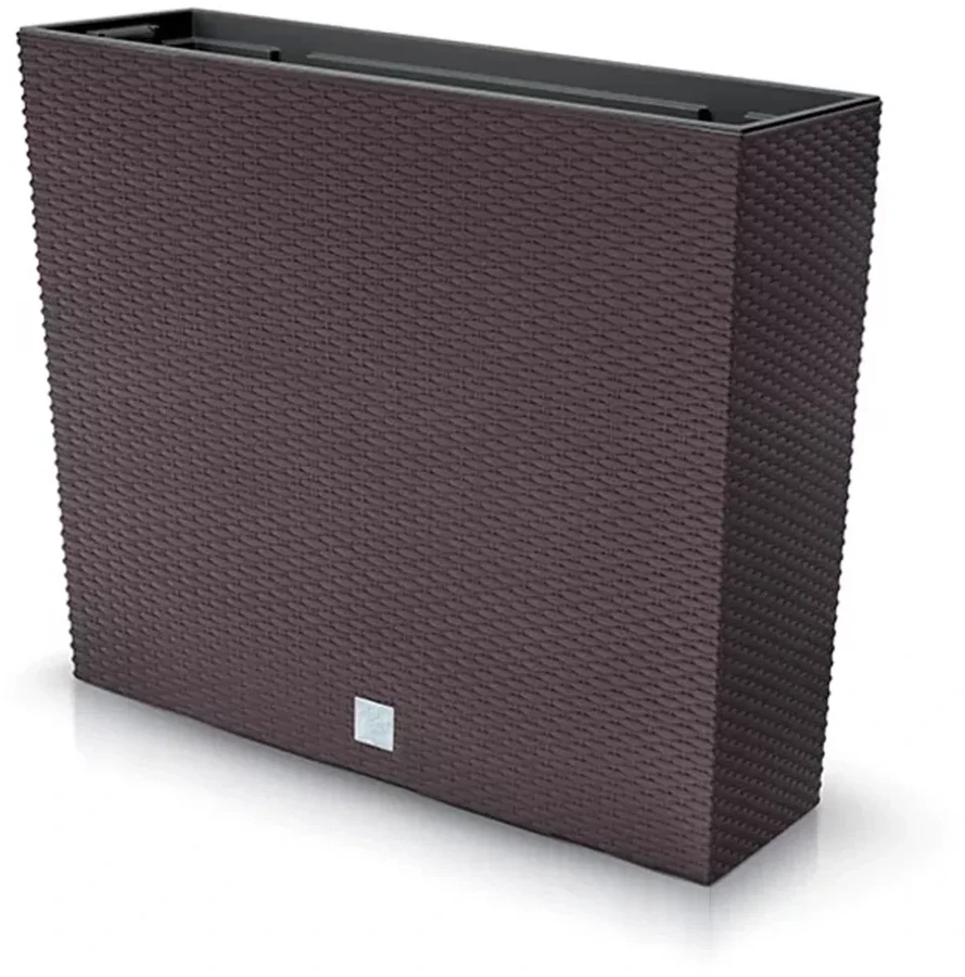 Prosperplast „Rato Case M“ stačiakampis gėlių vazonas su įdėklu, 77 cm, rudos spalvos (DRC800M-440U)