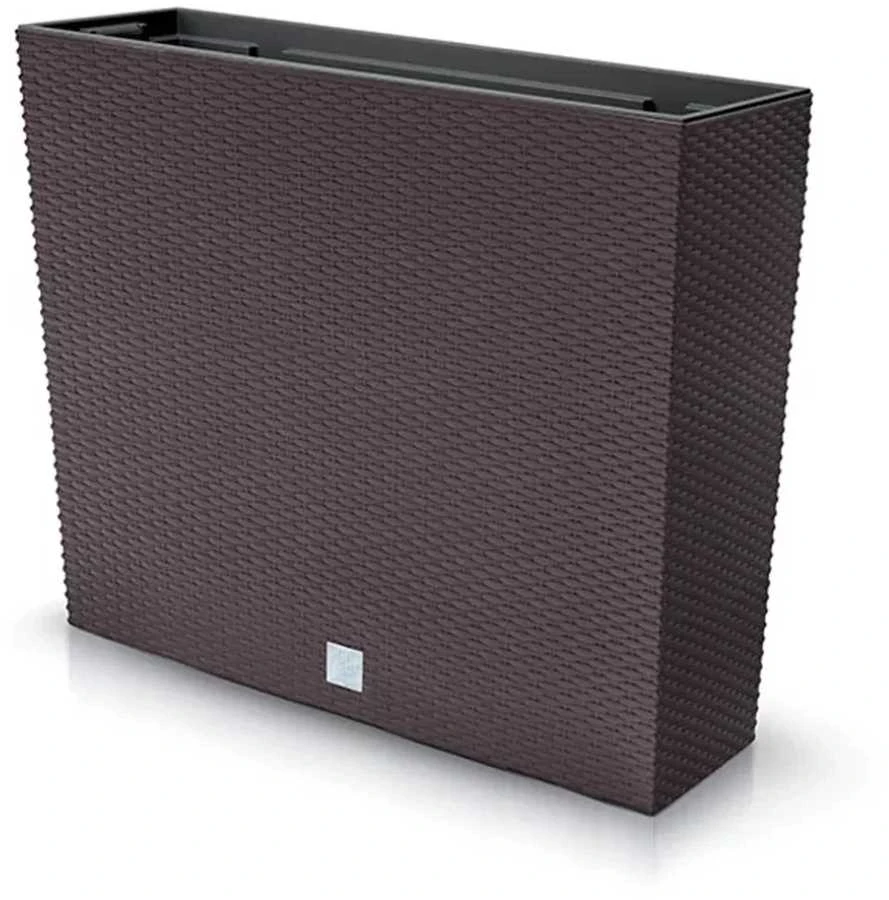 Prosperplast Lauko plastikinis vazonas RATO CASE, su įdėklu, rudos sp., 18 x 58 x 50 cm