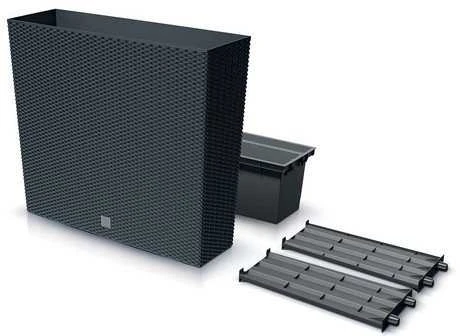 Prosperplast Lauko plastikinis vazonas RATO CASE, su įdėklu, antracito sp., 18 x 58 x 50 cm