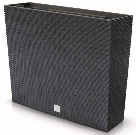 Prosperplast Lauko plastikinis vazonas RATO CASE T, su įdėklu, antracito sp., 24 x 77 x 69 cm