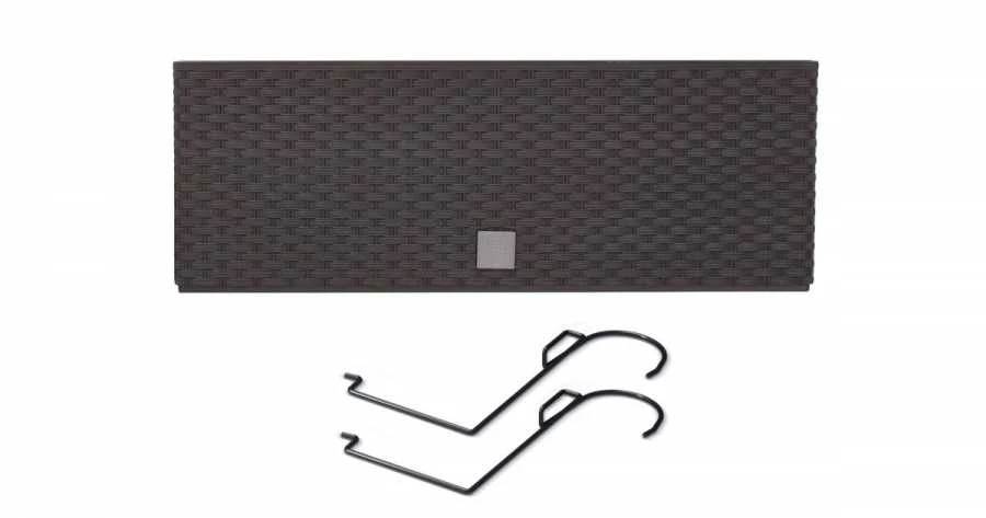 Prosperplast Lauko plastikinis vazonas RATO CASE W, rudos sp., 18 x 58 x 20 cm