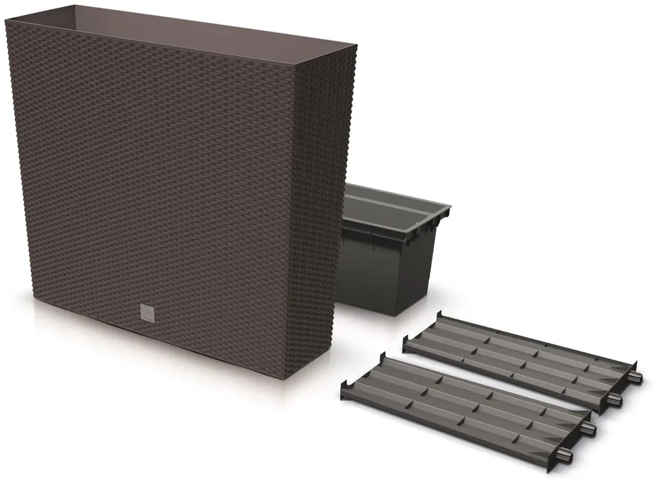 Prosperplast Lauko plastikinis vazonas RATO CASE W, rudos sp., 18 x 58 x 20 cm