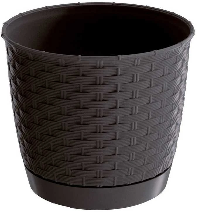 Prosperplast Dekoratyvinis gėlių vazonas Ratolla Round D25cm/H21.9cm tamsiai rudas