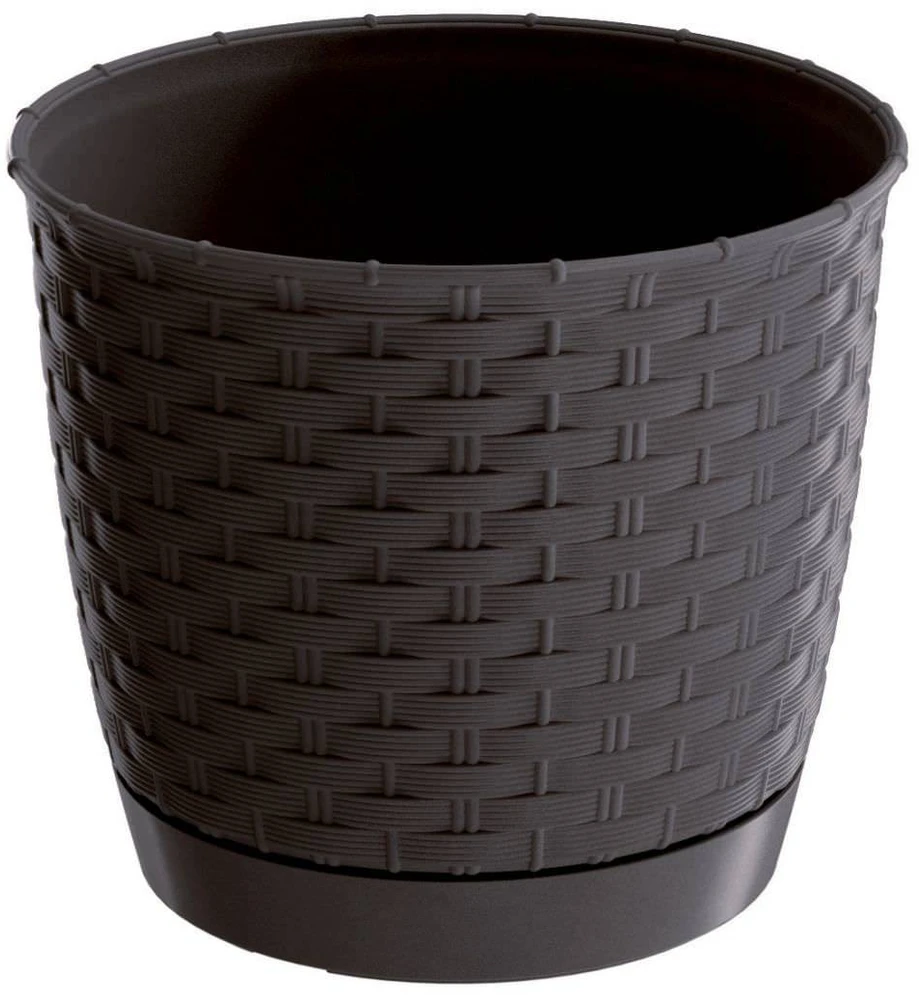 Prosperplast Dekoratyvinis gėlių vazonas Ratolla Round D25cm/H21.9cm tamsiai rudas