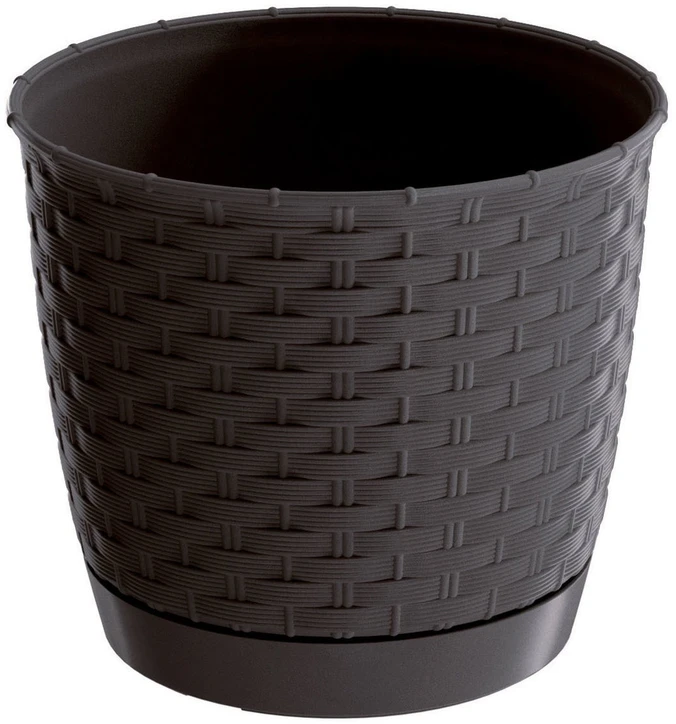 Prosperplast Dekoratyvinis gėlių vazonas Ratolla Round D25cm/H21.9cm tamsiai rudas