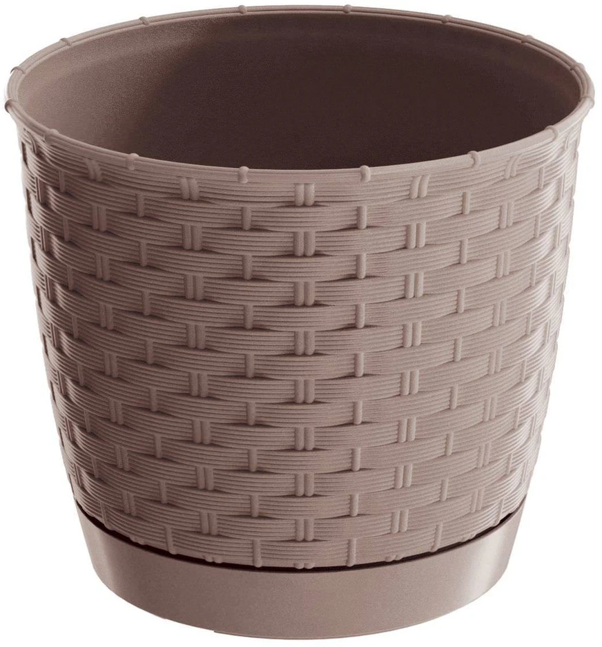 Prosperplast Dekoratyvinis gėlių vazonas Ratolla Round D25cm/H21.9cm tamsiai rudas