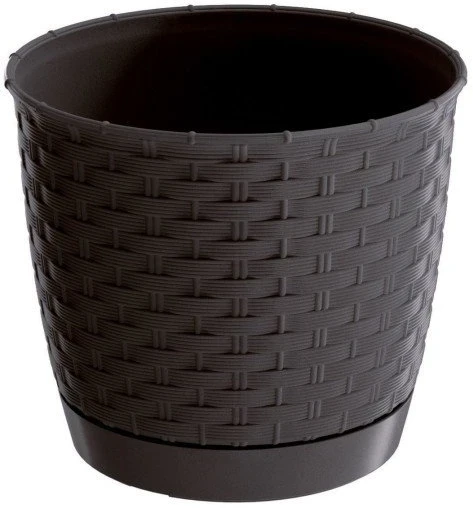 Prosperplast Dekoratyvinis gėlių vazonas Ratolla Round D25cm/H21.9cm tamsiai rudas