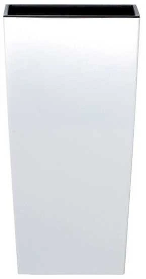 Prosperplast Lauko plastikinis vazonas URBI SQUARE, su įdėklu, baltos sp., 33 x 33 x 61 cm