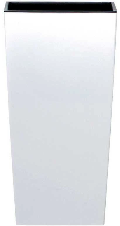 Prosperplast Lauko plastikinis vazonas URBI SQUARE, su įdėklu, baltos sp., 33 x 33 x 61 cm
