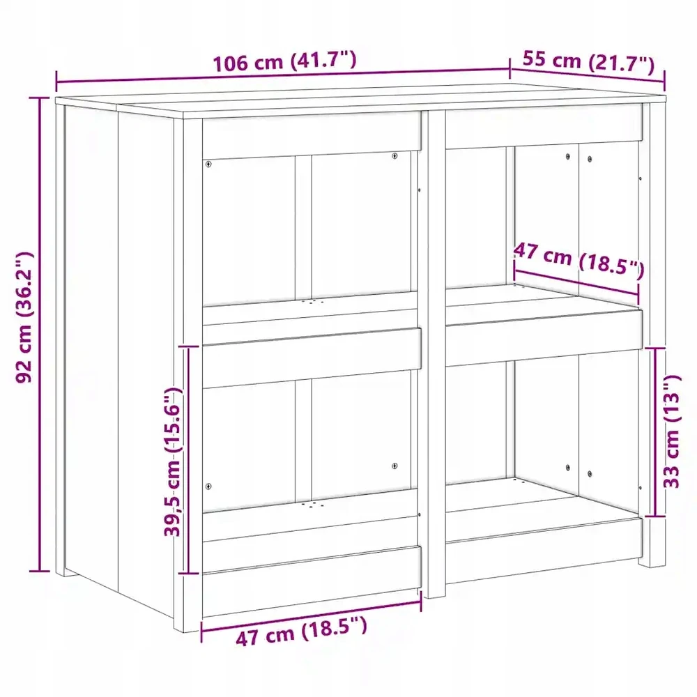 Virtuvės spintelė MEPPEL Neapdorota pušies mediena