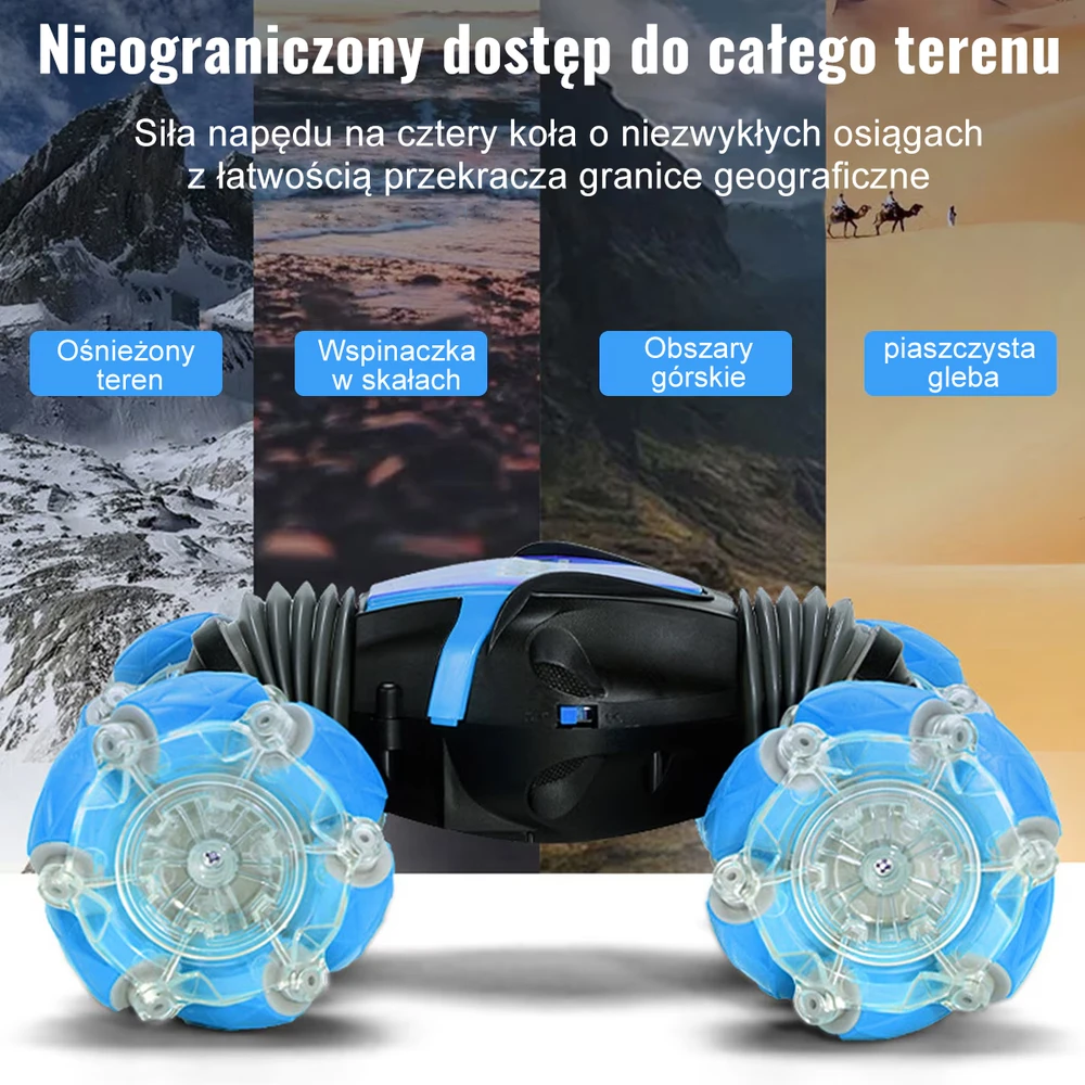 Lauko žaislas su nuotolinio valdymo pulteliu, 360° pasukimas, LED šviesos ir garsai, 2,4 GHz