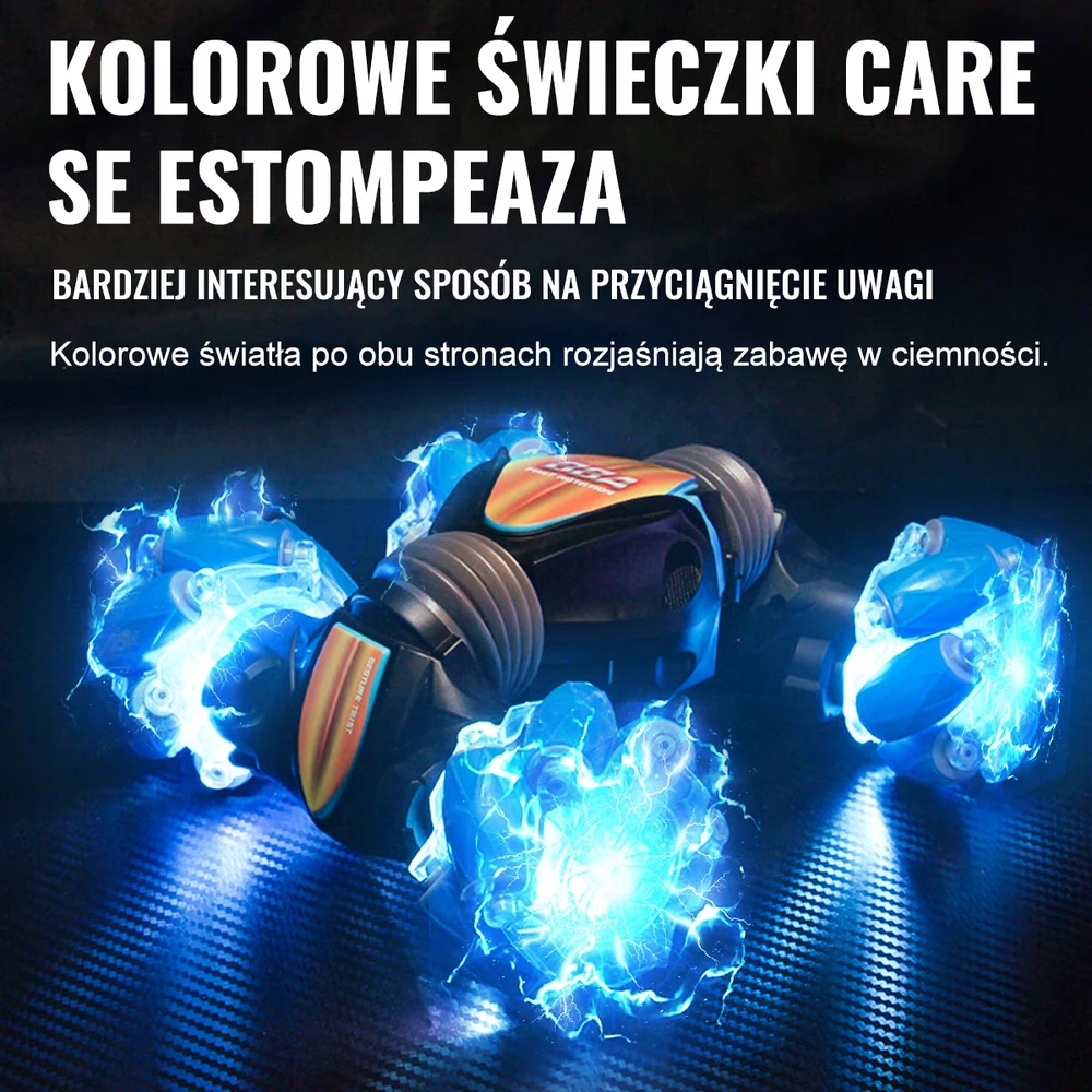 Lauko žaislas su nuotolinio valdymo pulteliu, 360° pasukimas, LED šviesos ir garsai, 2,4 GHz