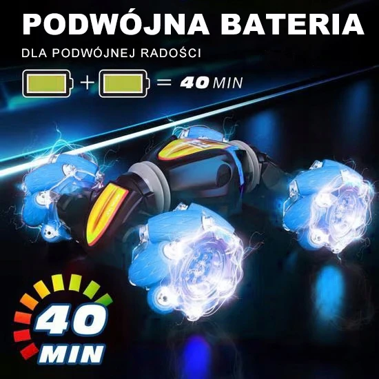 Lauko žaislas su nuotolinio valdymo pulteliu, 360° pasukimas, LED šviesos ir garsai, 2,4 GHz