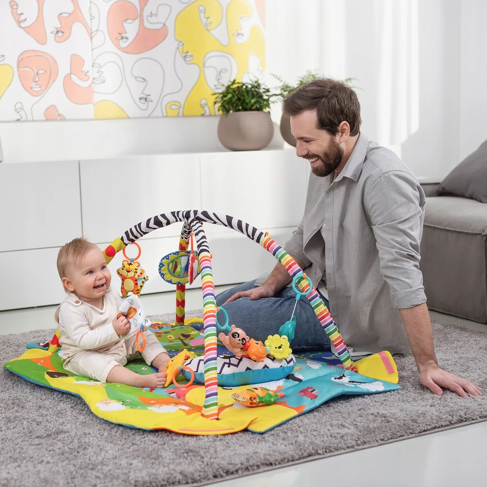 Lavinamasis kilimėlis su pagalvėle Lionelo Anika Plus, Mėlyna/Geltona