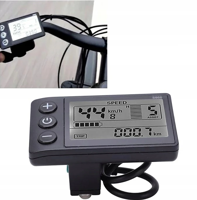 LCD-S866 dviračio ekranas E-BIKE SMART COUNTER LCD S866 36V