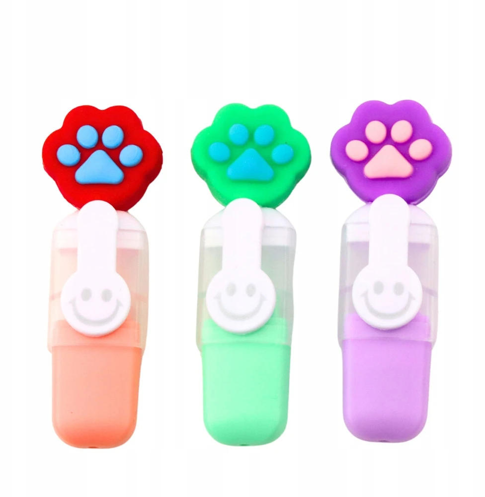 Lean Mini žymeklių rinkinys su letenėlės segtuku, 6 vnt, 8 cm