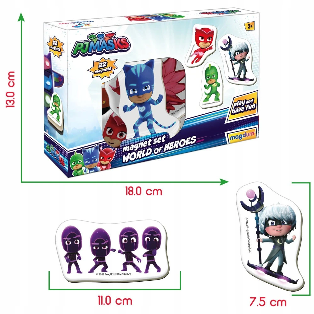 Lean Toys 22 magnesy Piżdżamersi 8x5cm i 3x4cm bezpieczne vaikams od 3 lat