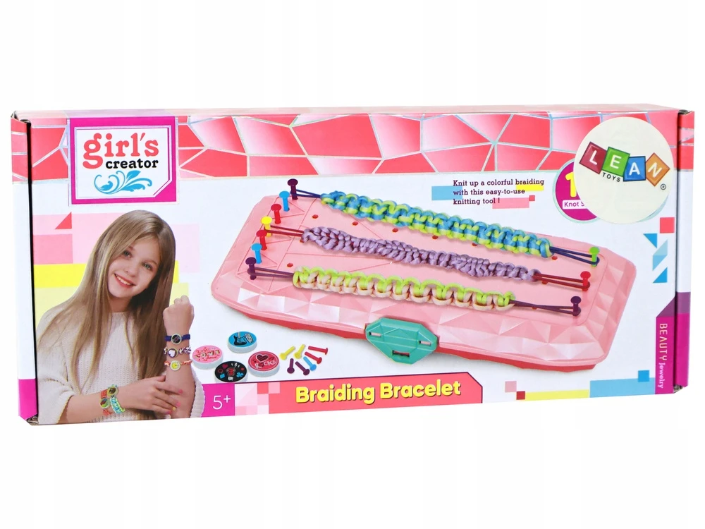 Lean Toys Apyrankių kūrimo rinkinys su rožine dėžute