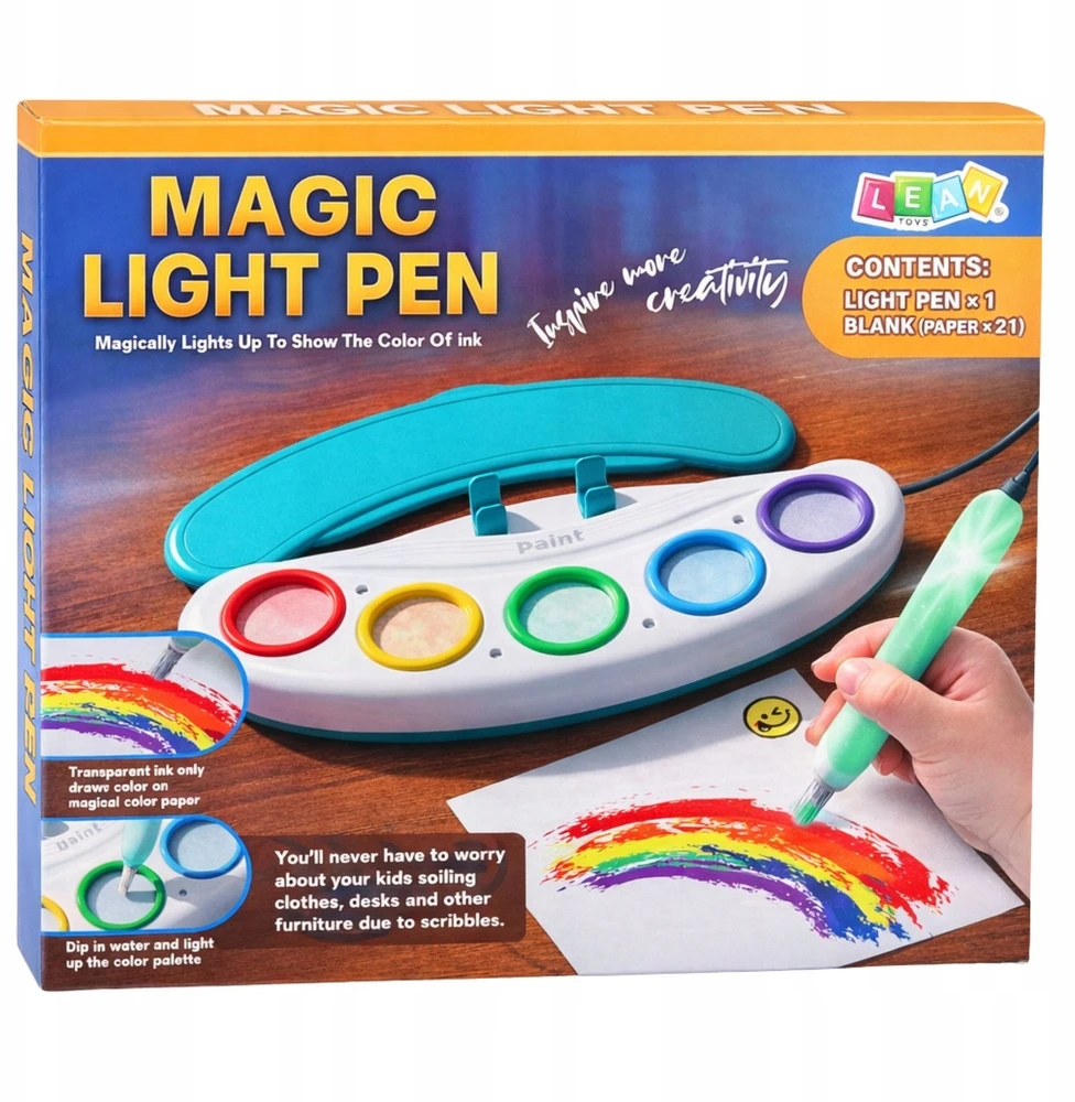 Lean Toys Magic Light Pen piešimo rinkinys 24 vnt.