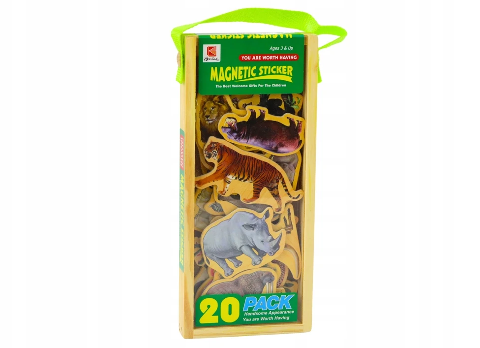 Lean Toys Mediniai Magnetai su Laukiniais Gyvūnais, 20 vnt.