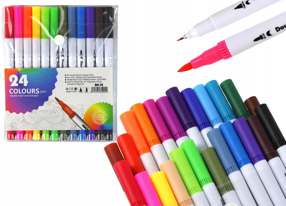 Lean Žymeklių rinkinys su lagaminu, 24 spalvos