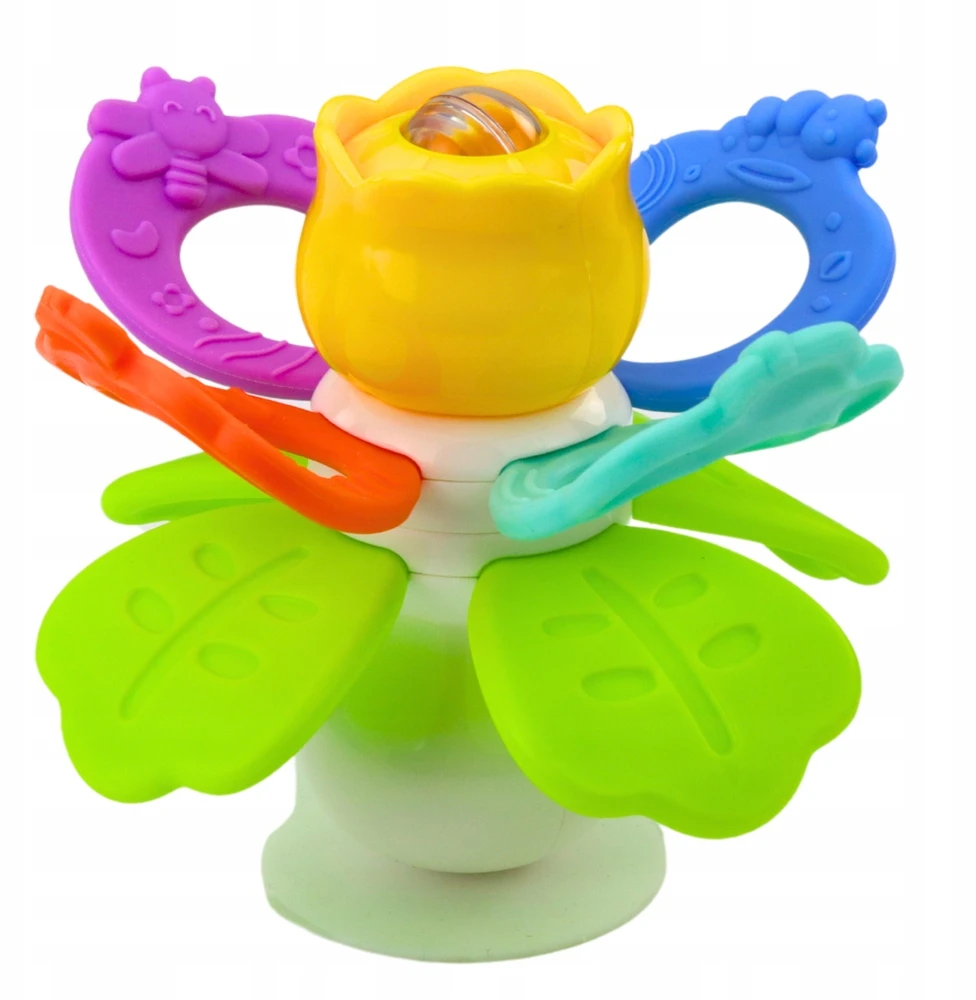 Lean Toys Sensorinis žaislas gėlė su sukučiu ir kramtukais