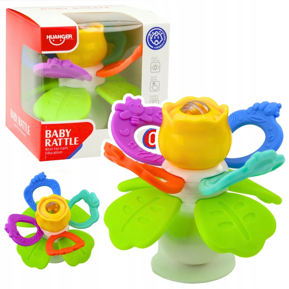 Lean Toys Sensorinis žaislas gėlė su sukučiu ir kramtukais