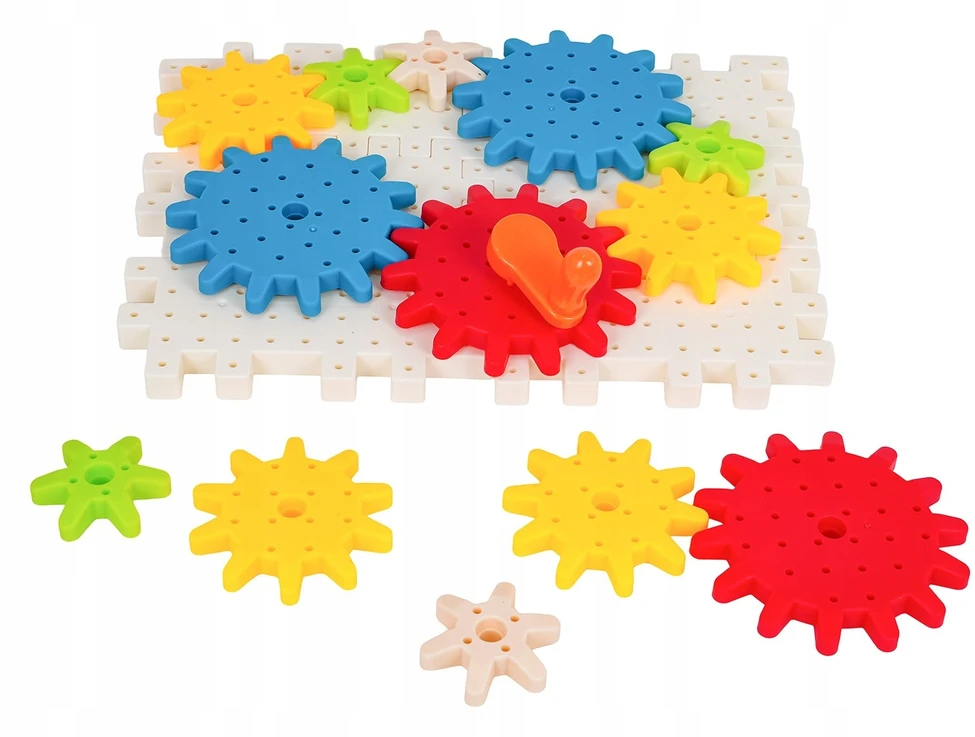 Lean Toys KONSTRUKCINIAI BLOKAI GEARS KŪRYBINIAI „pasidaryk pats“ dėlionės ratukai