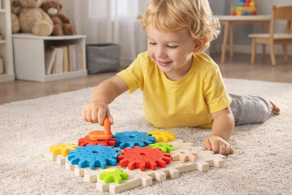 Lean Toys KONSTRUKCINIAI BLOKAI GEARS KŪRYBINIAI „pasidaryk pats“ dėlionės ratukai