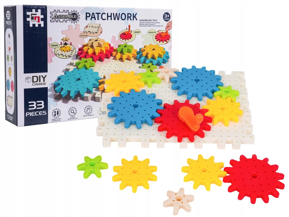 Lean Toys KONSTRUKCINIAI BLOKAI GEARS KŪRYBINIAI „pasidaryk pats“ dėlionės ratukai