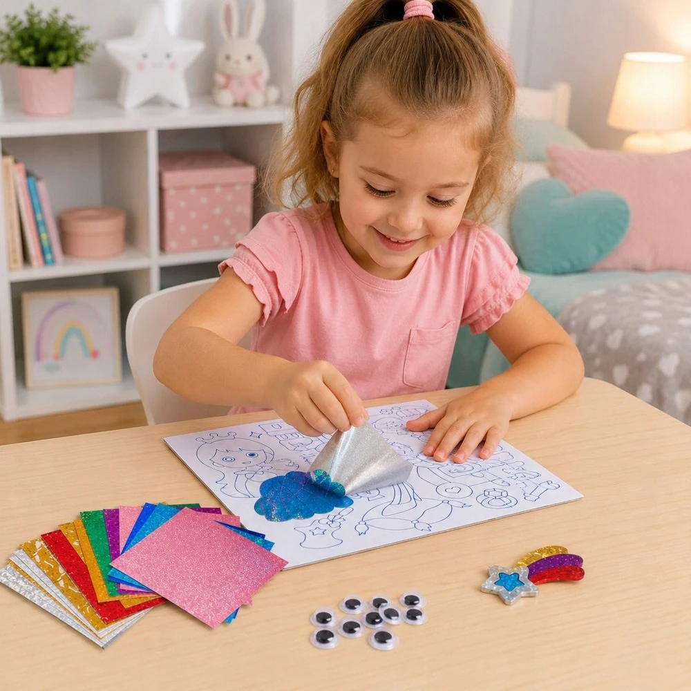 Lean Toys Kūrybinis folijos meno rinkinys „pasidaryk pats“ įklijavimas su blizgia folija