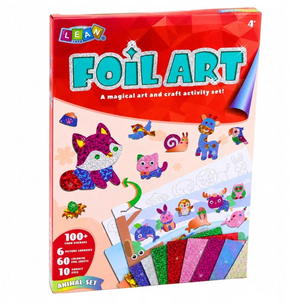 Lean Toys Kūrybinis folijos meno rinkinys „pasidaryk pats“ įklijavimas su blizgia folija
