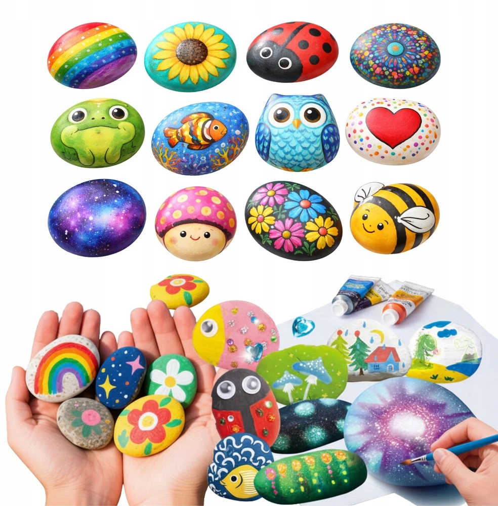 Lean Toys Akmenų dažymo rinkinys 19,5 × 17 × 4 cm