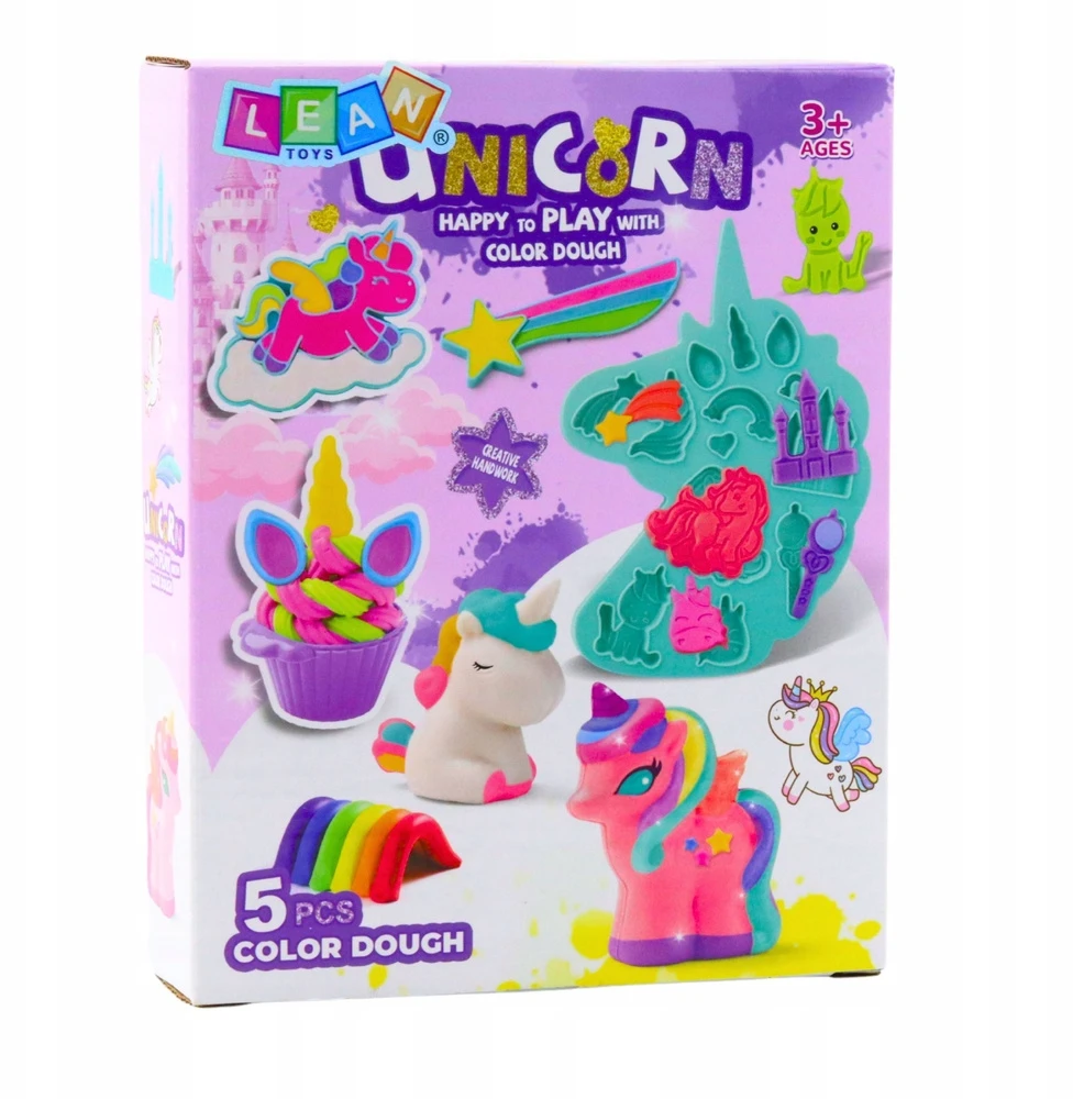 Lean Toys Kūrybinis rinkinys vaikams Vienaragis su moliu ir formomis