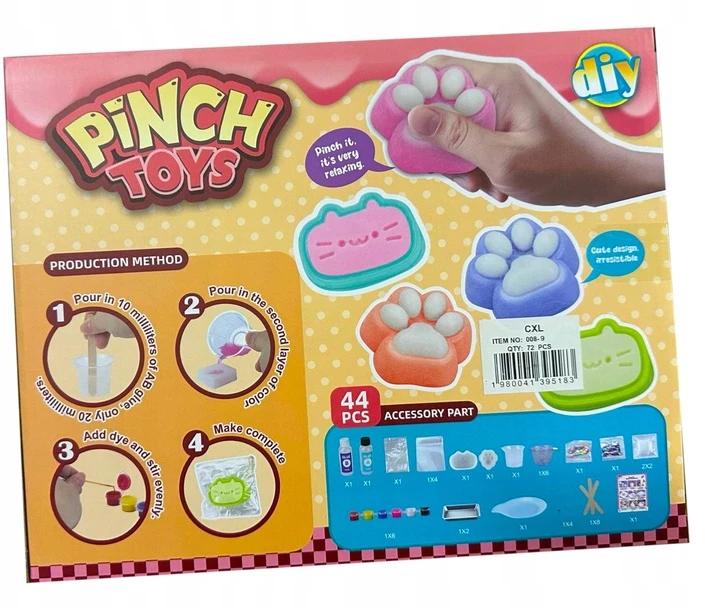 Lean Toys Squishy rinkinys Katės pėdutė 44 vnt.