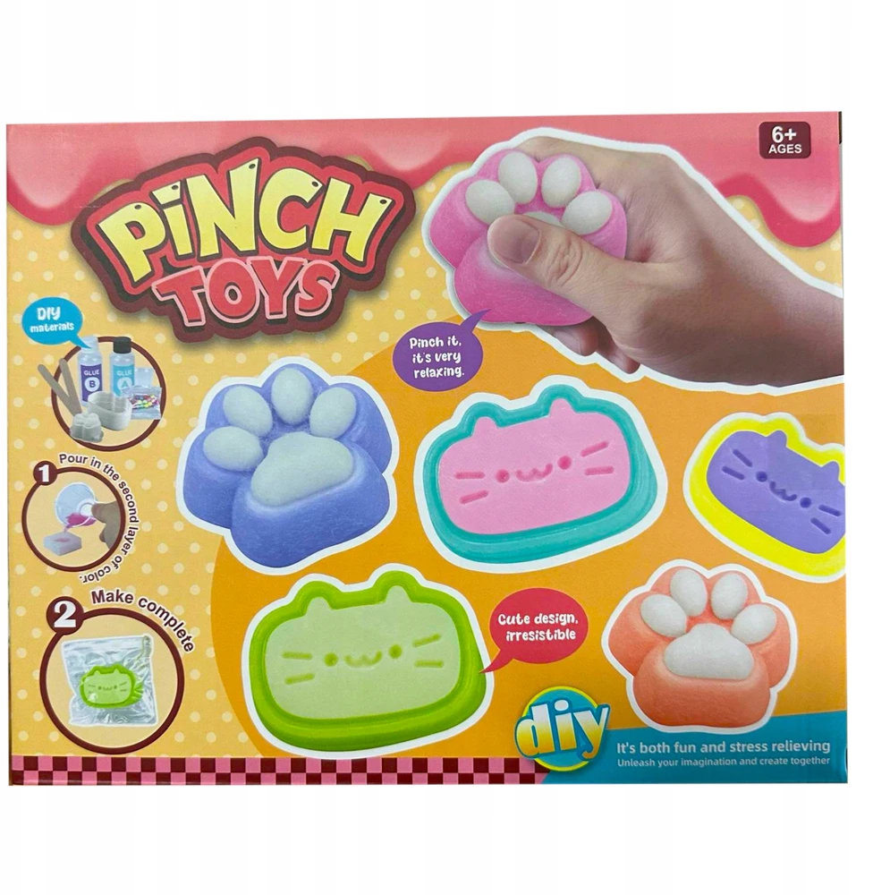 Lean Toys Squishy rinkinys Katės pėdutė 44 vnt.