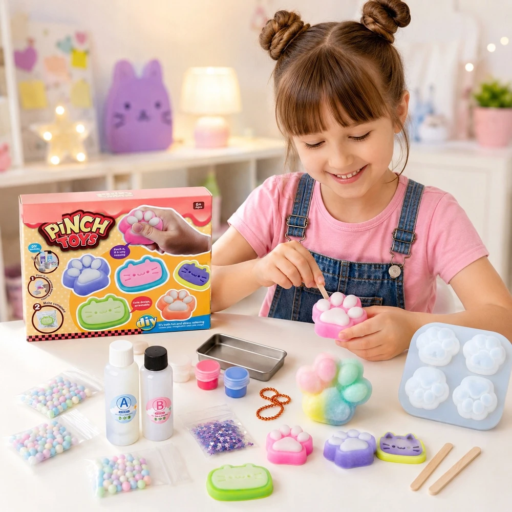 Lean Toys Squishy rinkinys Katės pėdutė 44 vnt.