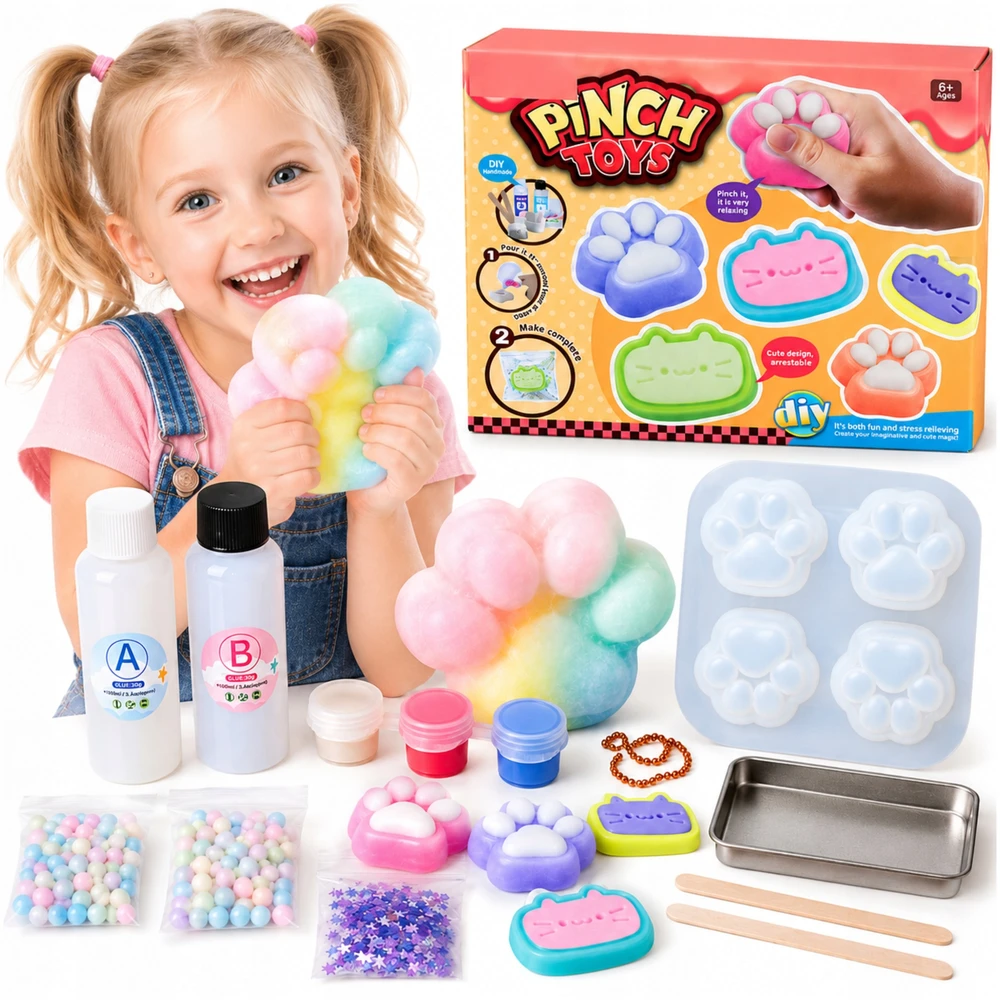 Lean Toys Squishy rinkinys Katės pėdutė 44 vnt.