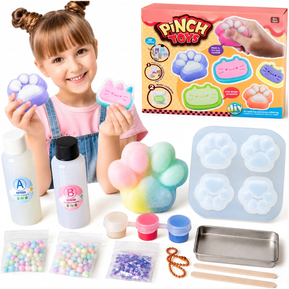 Lean Toys Squishy rinkinys Katės pėdutė 44 vnt.