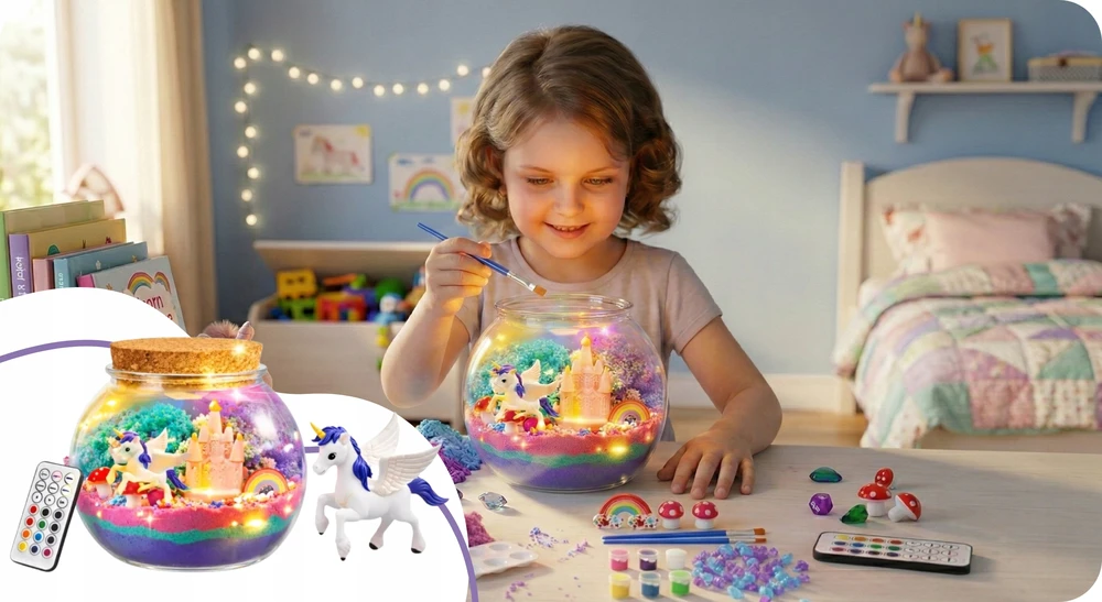 Lean Toys Vienaragio terariumo rinkinys su LED lempa ir nuotolinio valdymo pultu