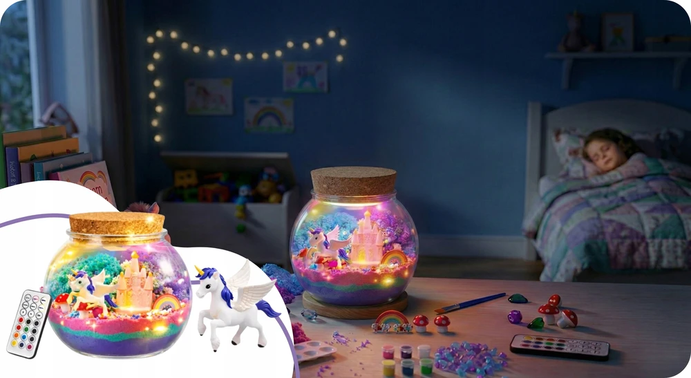Lean Toys Vienaragio terariumo rinkinys su LED lempa ir nuotolinio valdymo pultu