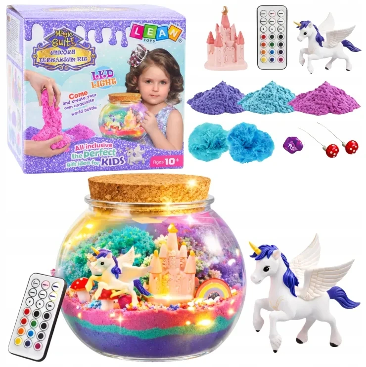 Lean Toys Vienaragio terariumo rinkinys su LED lempa ir nuotolinio valdymo pultu