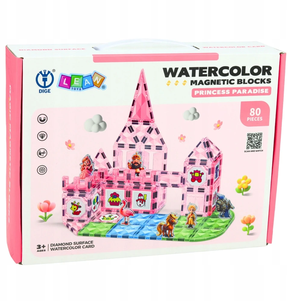 Lean Toys Magnetinės kaladėlės 80 vnt.