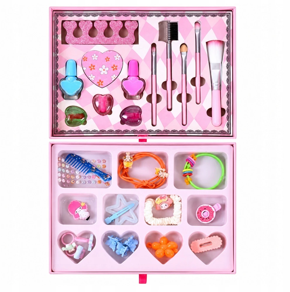 Lean Toys Makiažo rinkinys rožinė dėžutė