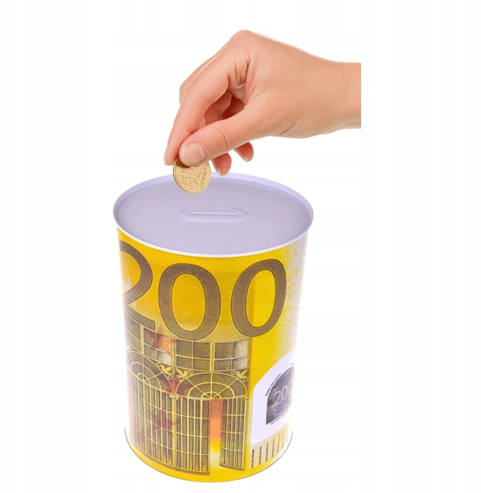 Lean Toys Metalowa skarbonka euro - duża, dekoracyjna 12,5 x 8 cm SP-503