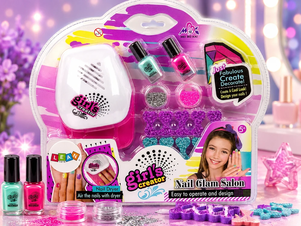 Lean Toys NAGU DAŽYMO RINKINYS SPA LAMP DRYER BLITERIS LAKAS DOVANŲ