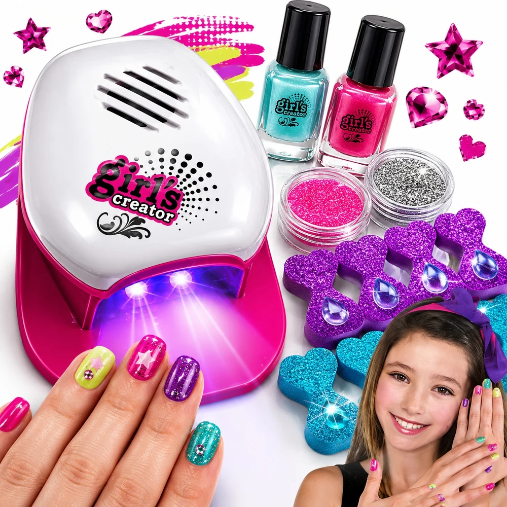 Lean Toys NAGU DAŽYMO RINKINYS SPA LAMP DRYER BLITERIS LAKAS DOVANŲ